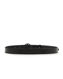 Women Iceberg Alias Leather Belt With Monogram Logo Buckle