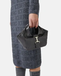 Women Iceberg Alias Leather Handbag With Logo Monogram