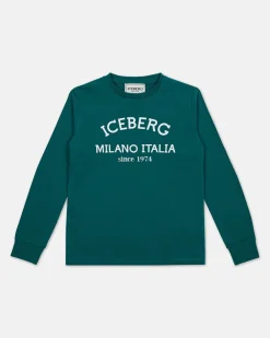 Kids/BOY Iceberg Aquamarine Crewneck Sweatshirt With Logo