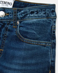 Kids Iceberg Baggy Culotte Blue Jeans