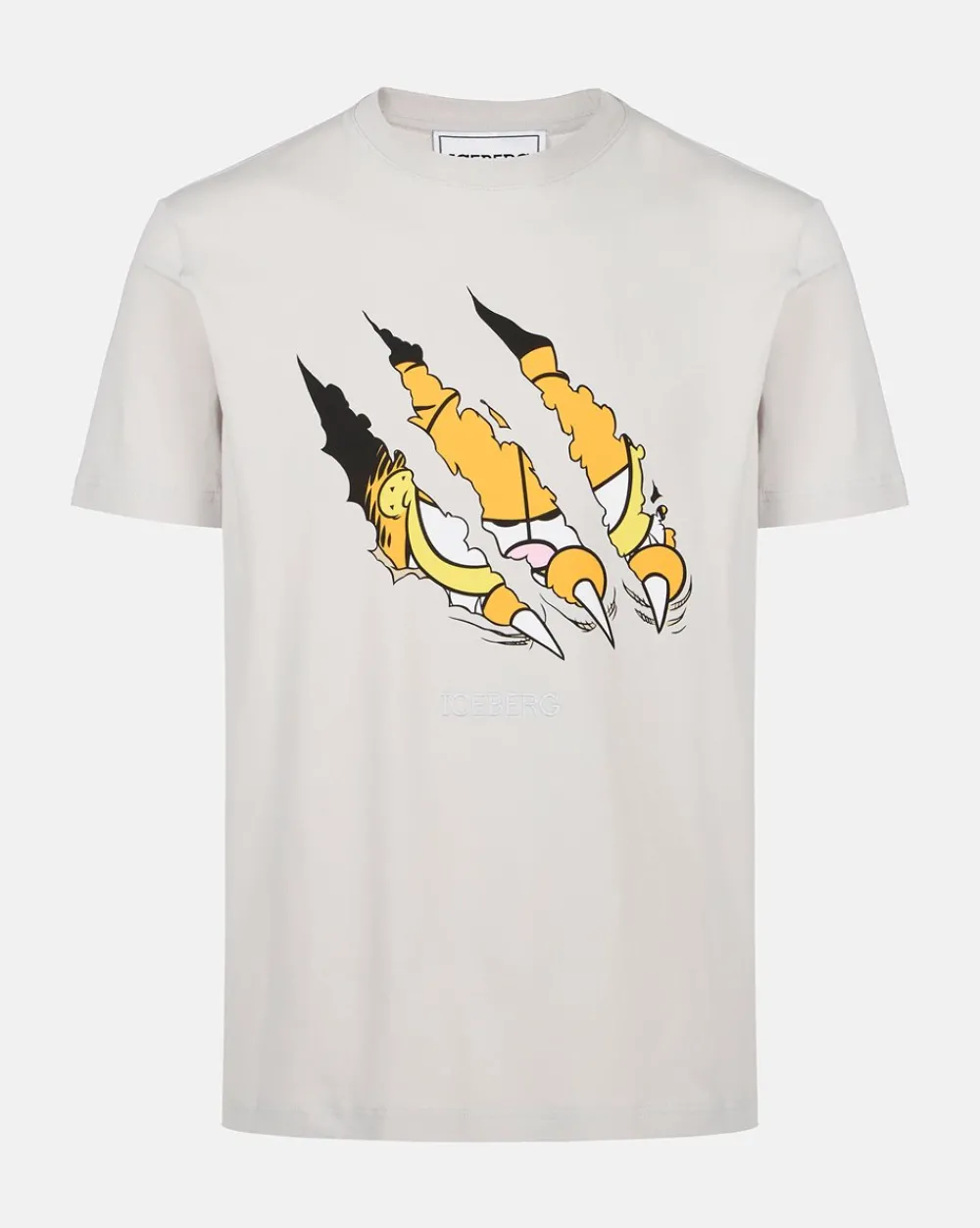 Iceberg Beige Cotton Jersey T-shirt With Garfield Print And Embroidered Logo