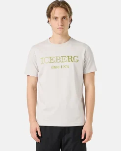 Iceberg Beige Crewneck Sweatshirt With Embroidered Logo