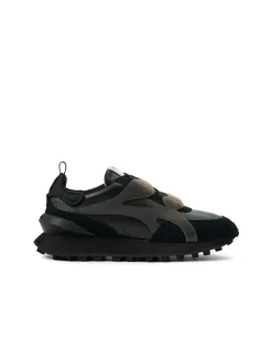 Iceberg Black Athletic-inspired Sneakers In Leather And Suede