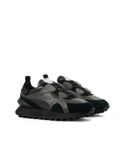 Iceberg Black Athletic-inspired Sneakers In Leather And Suede
