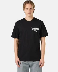 Iceberg Black Cotton Jersey T-shirt With Splash And Bear Logo Print On The Heart