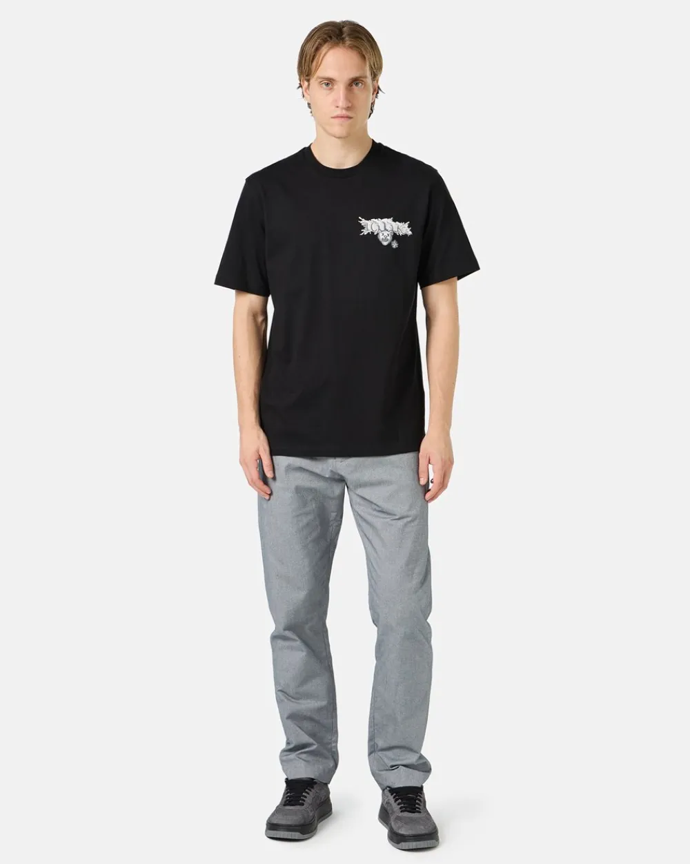 Iceberg Black Cotton Jersey T-shirt With Splash And Bear Logo Print On The Heart
