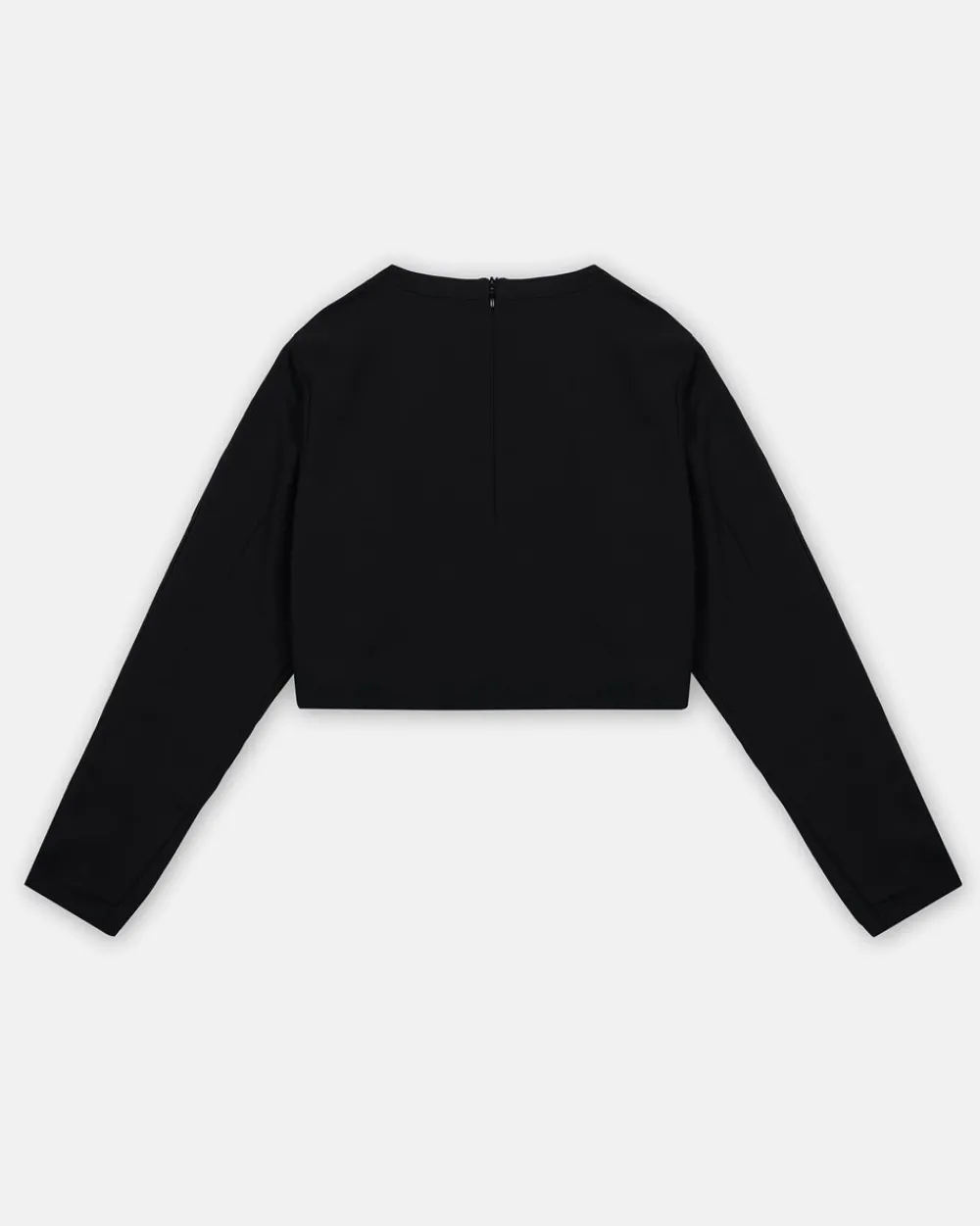 Kids Iceberg Black Crew Neck Crop Sweatshirt With Sequins And Zip On The Back