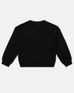 Kids Iceberg Black Crew-neck Crop Sweatshirt With Studs