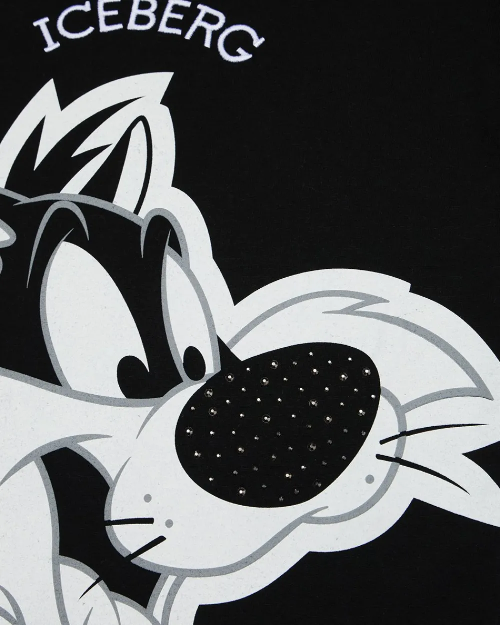 Kids Iceberg Black Crew Neck Short Sleeve T-shirt With Sylvester The Cat And Logo