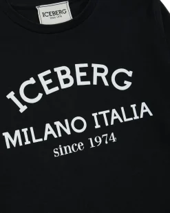 Kids/BOY Iceberg Black Crewneck Sweatshirt With Logo