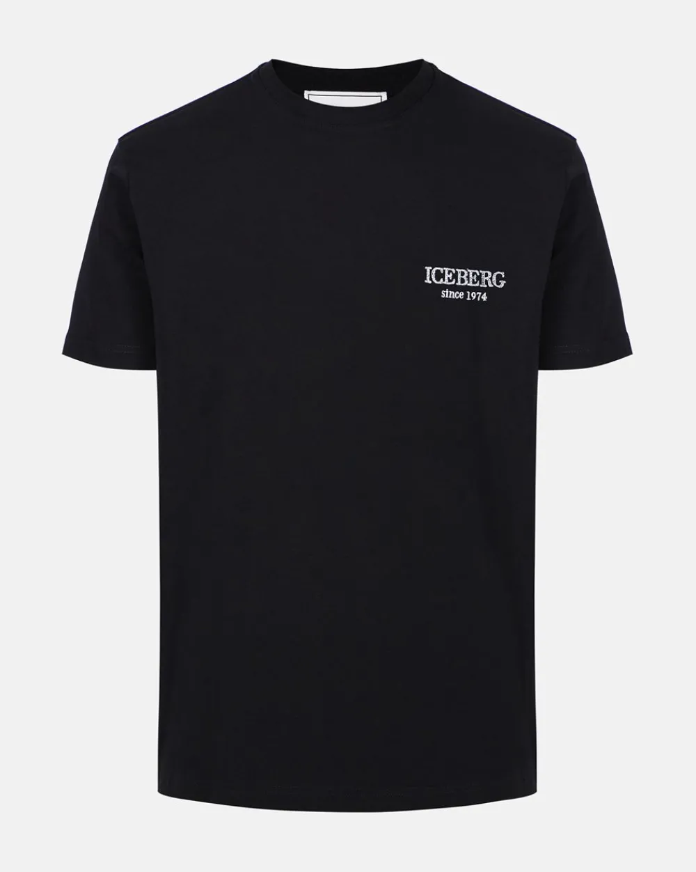 Iceberg Black Crewneck Sweatshirt With Embroidered Logo