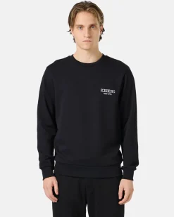 Iceberg Black Crewneck Sweatshirt With Embroidered Logo