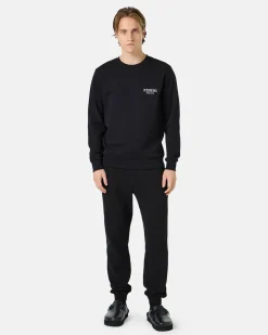 Iceberg Black Crewneck Sweatshirt With Embroidered Logo
