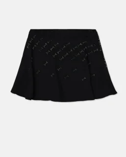 Kids Iceberg Black Full Skirt With Studs