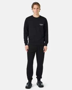 Iceberg Black Jogger Regular Fit Trousers In Fleece With Bear Print And Logo
