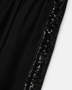 Kids Iceberg Black Jogger-style Trousers With Sequins