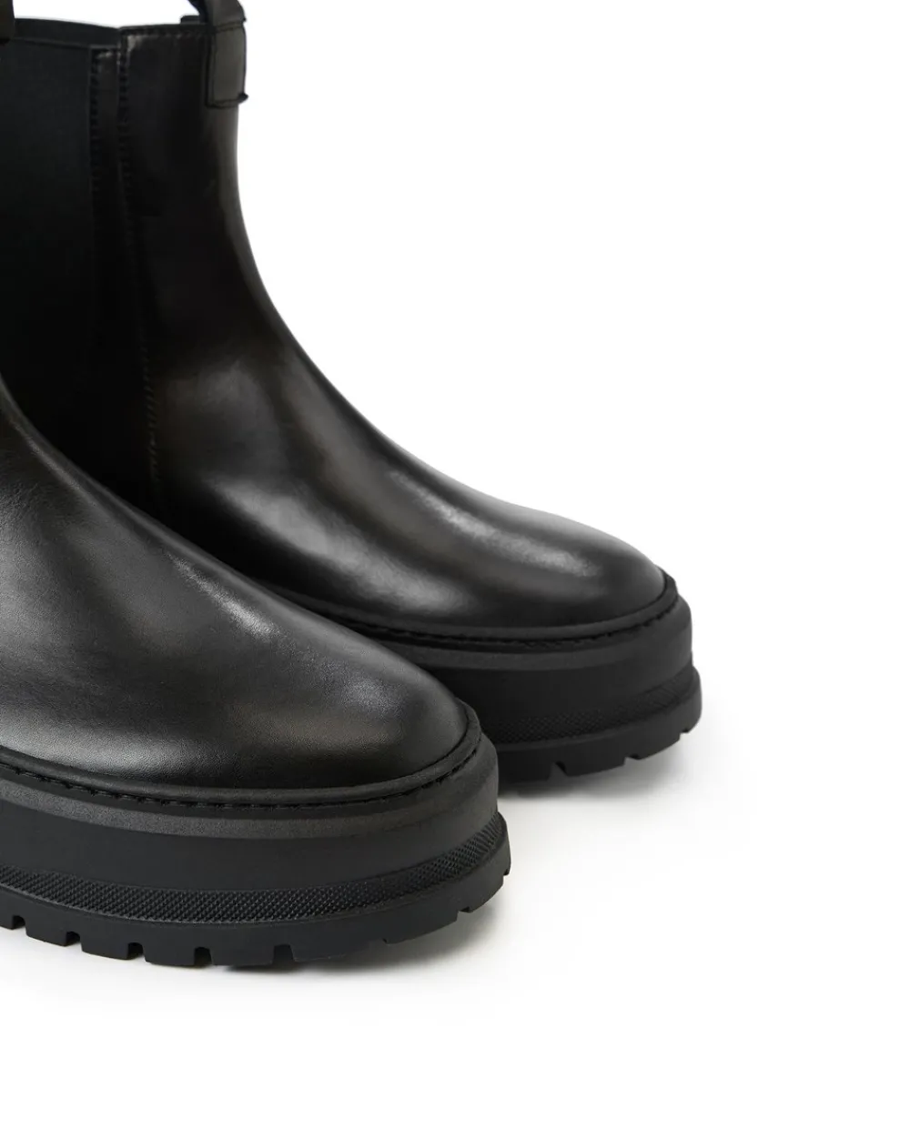 Iceberg Black Leather Ankle Boot With Elastic Sides And Stud Details