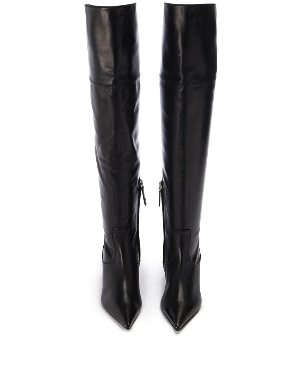 Women Iceberg Black Leather Thigh-high Boots