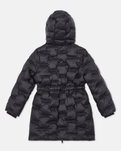 Kids Iceberg Black Padded Parka Jacket With Hood