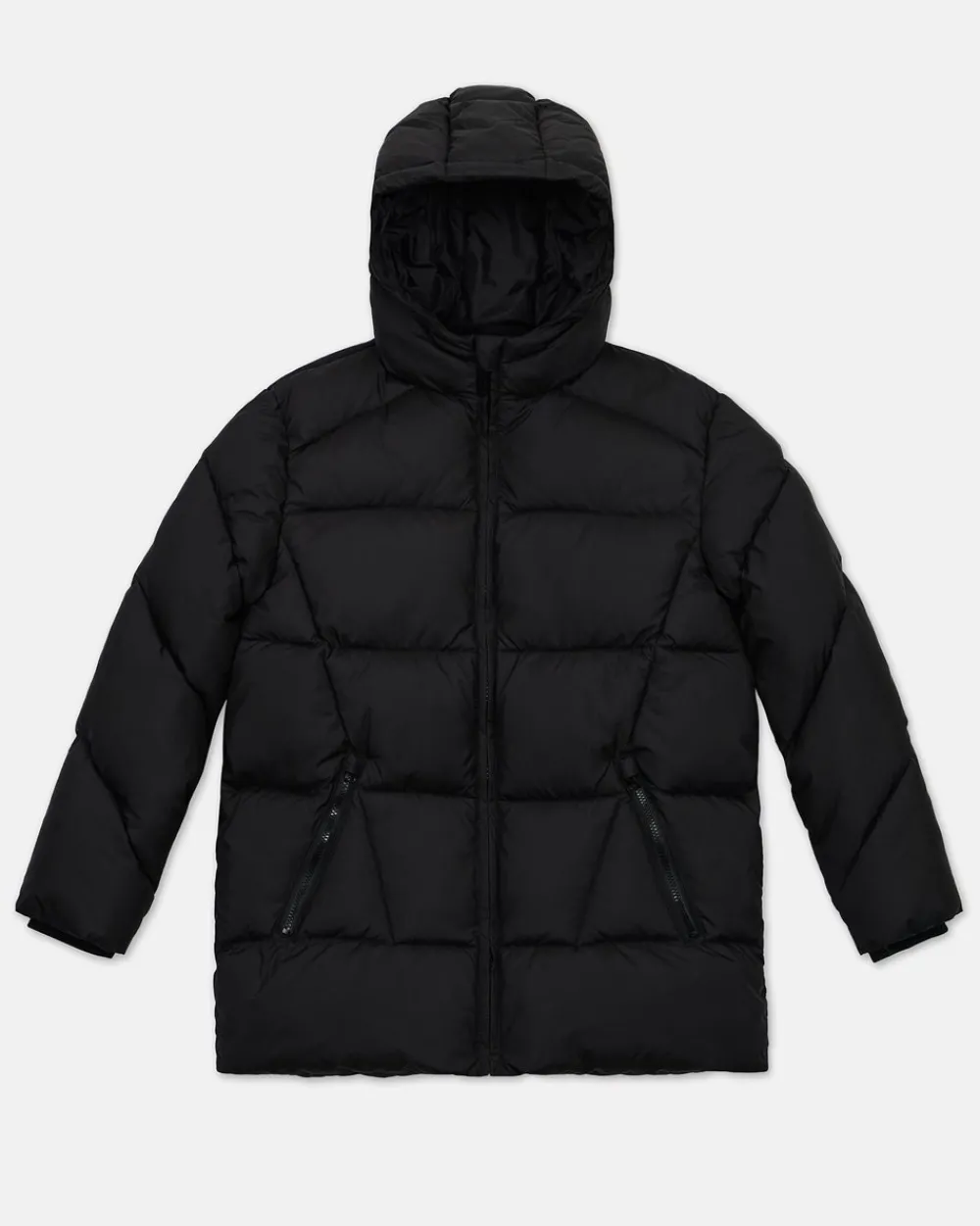 Kids Iceberg Black Quilted Jacket With Hood And Logo