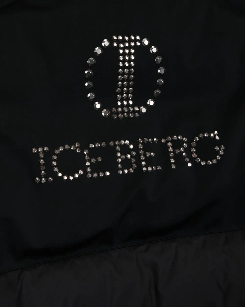 Kids Iceberg Black Quilted Jacket With Hood And Logo