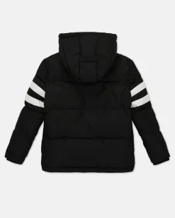 Kids/BOY Iceberg Black Quilted Jacket With Hood And Logo