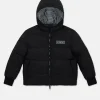 Kids/BOY Iceberg Black Quilted Jacket With Hood And Logo
