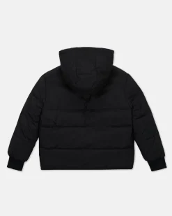 Kids/BOY Iceberg Black Quilted Jacket With Hood And Logo