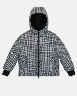 Kids/BOY Iceberg Black Quilted Jacket With Hood And Logo