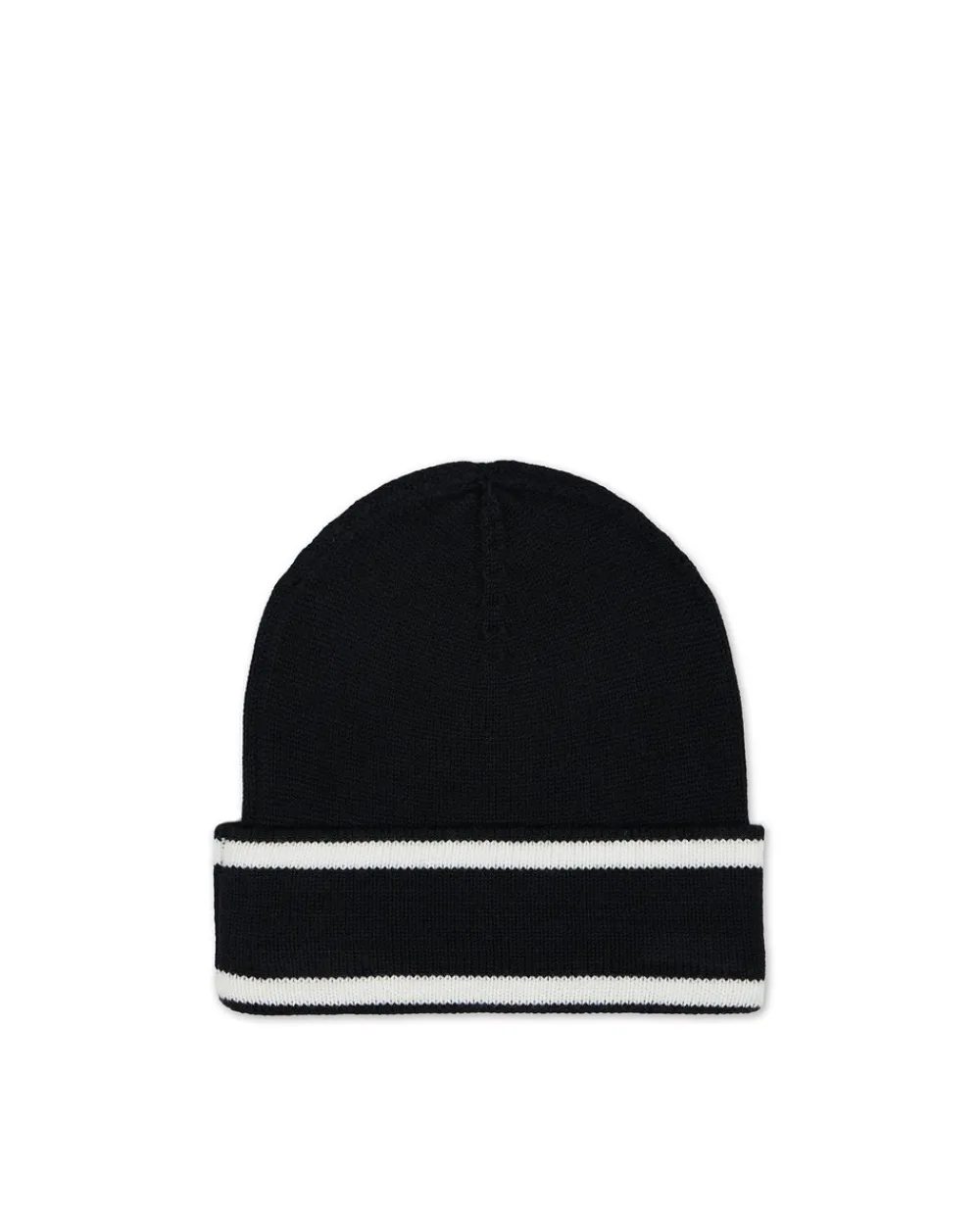 Kids Iceberg Black Wool Beanie Hat With Logo