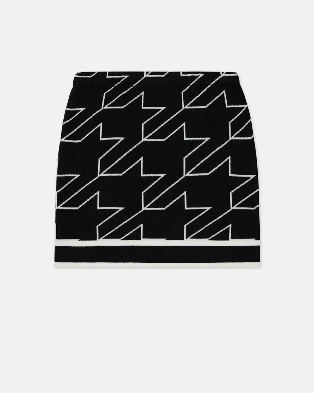 Kids Iceberg Black Wool Miniskirt With Houndstooth Pattern