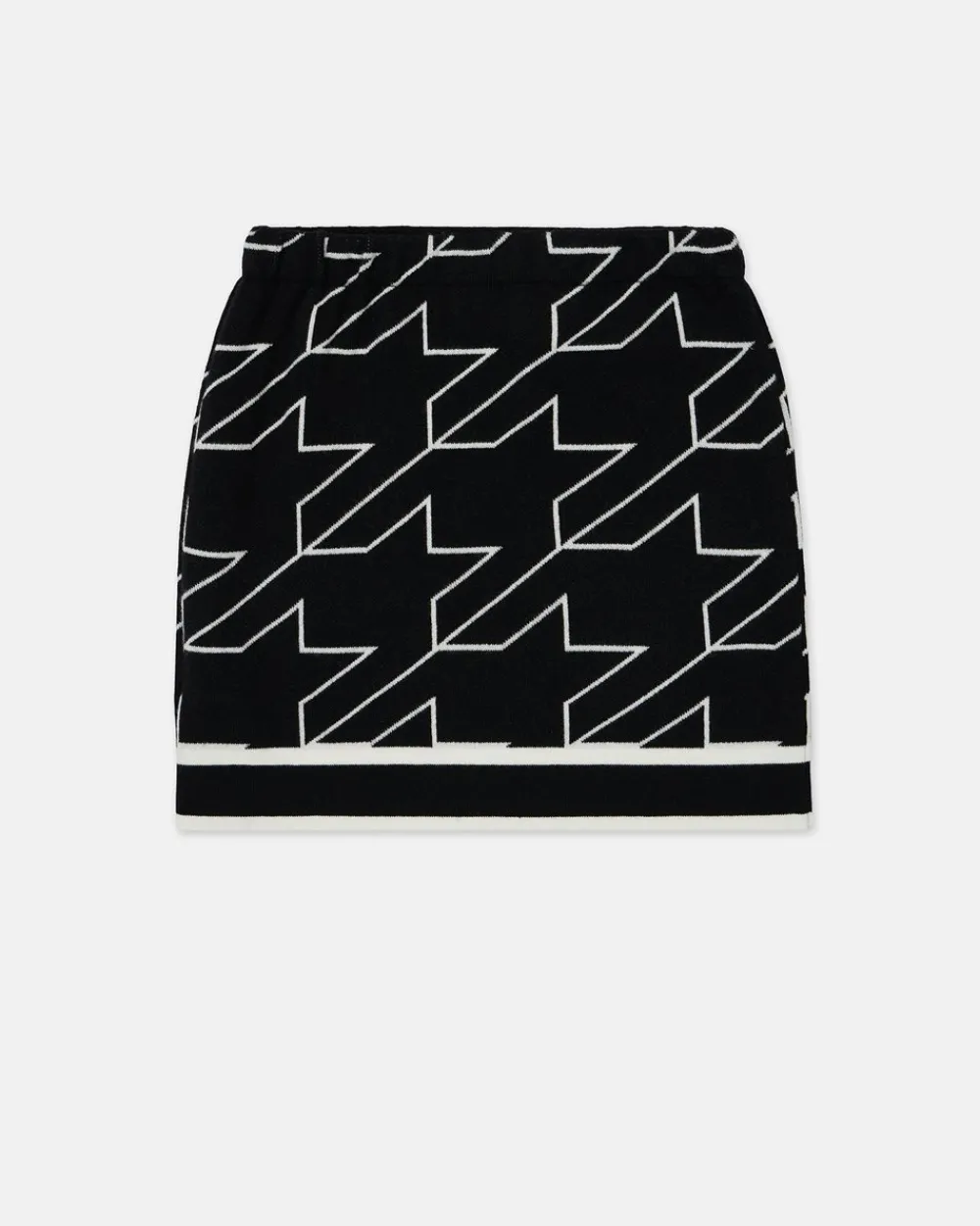Kids Iceberg Black Wool Miniskirt With Houndstooth Pattern