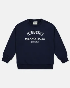 Kids/BOY Iceberg Blu Crewneck Sweatshirt With Logo