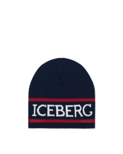 Kids/BOY Iceberg Blue Wool Beanie Hat With Logo