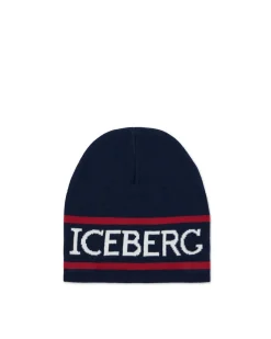 Kids/BOY Iceberg Blue Wool Beanie Hat With Logo