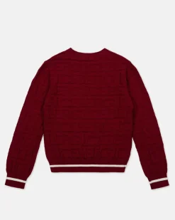 Kids/BOY Iceberg Burgundy Solid Color Crew Neck Sweater