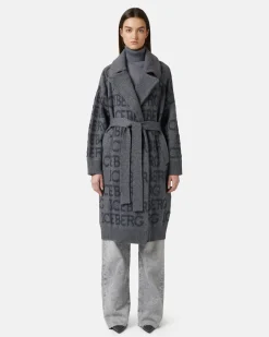 Women Iceberg Coat With All Over Logo