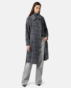 Women Iceberg Coat With All Over Logo
