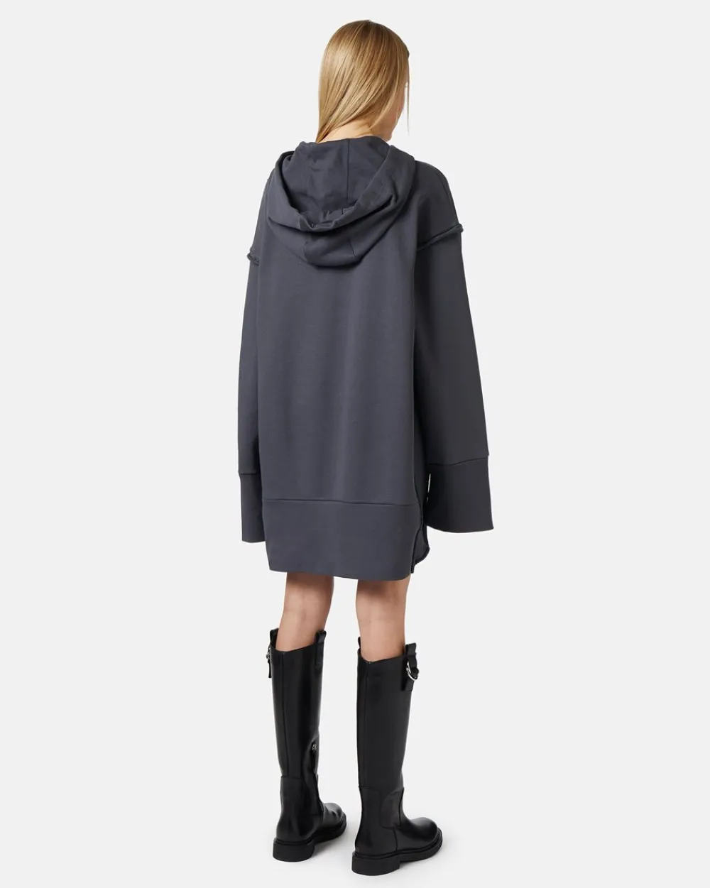 Women Iceberg Cotton Fleece Hooded Dress