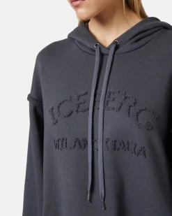 Women Iceberg Cotton Fleece Hooded Dress