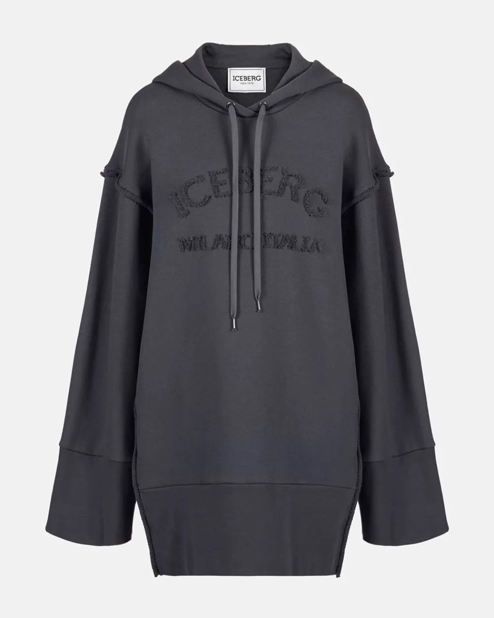 Women Iceberg Cotton Fleece Hooded Dress
