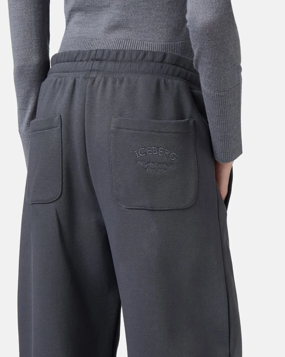 Women Iceberg Cotton Fleece Trousers With Logo