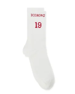 Iceberg Cotton Sock With Logo And Date 19 And 74