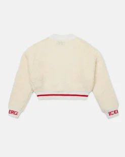 Kids Iceberg Cream-colored Bouclé Wool Cardigan