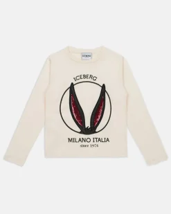 Kids Iceberg Cream Crewneck Sweatshirt With Looney Tunes Graphics And Logo