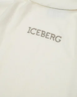 Kids Iceberg Creamy White Wool Sweater With High Neck And Logo