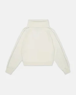 Kids Iceberg Creamy White Wool Sweater With High Neck And Logo