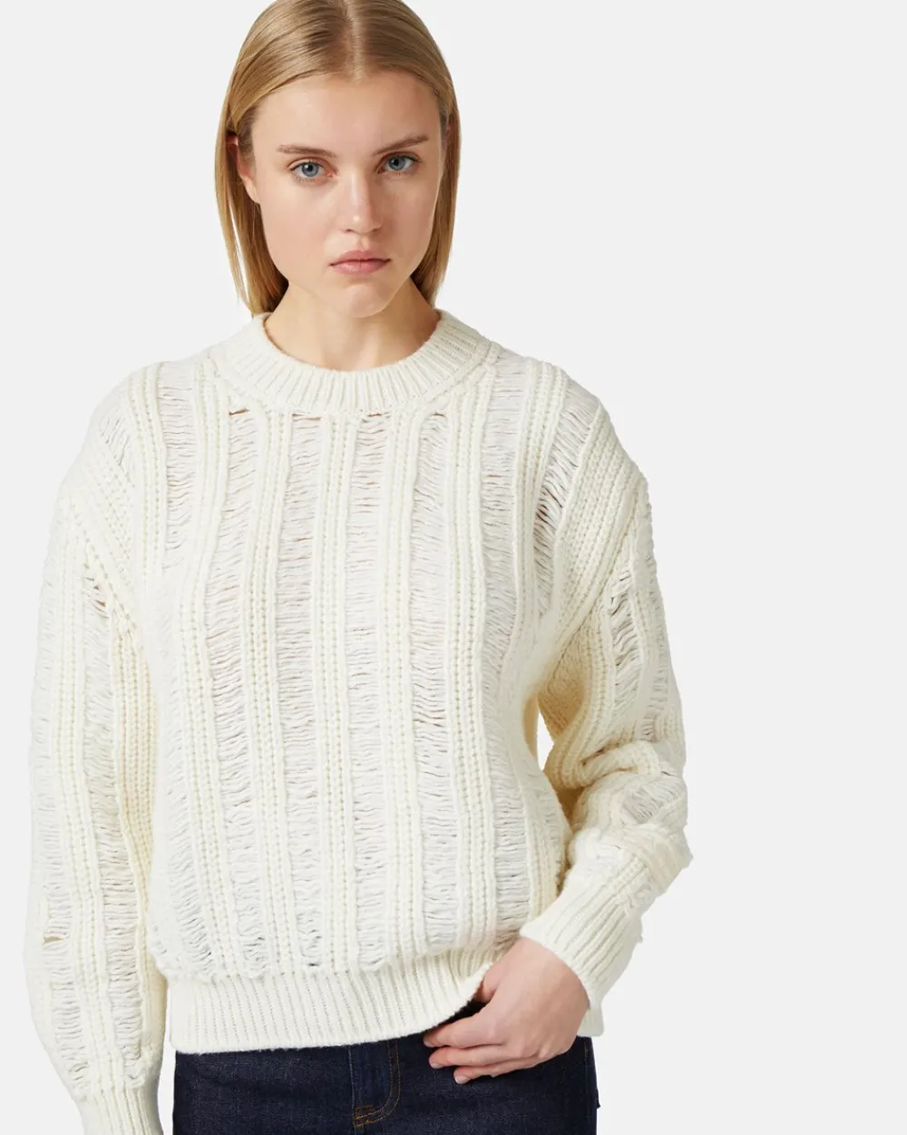 Women Iceberg Crew-neck Sweater In Mouliné Nylon Wool