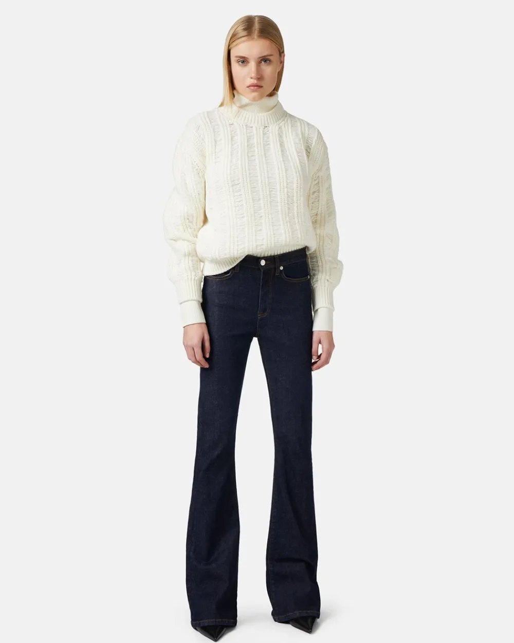 Women Iceberg Crew-neck Sweater In Mouliné Nylon Wool