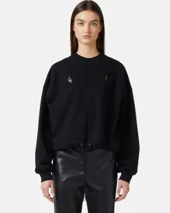 Women Iceberg Crew-neck Sweatshirt With Decorative Zips